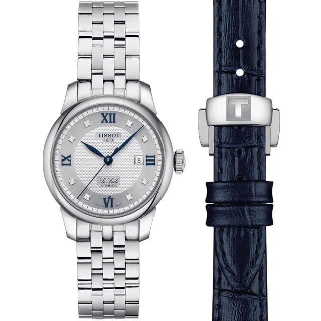 【TISSOT 天梭 官方授權】力洛克 48小時動力儲存真鑽羅馬數字機械套錶-29mm 情人節 禮物(T0062071103601)