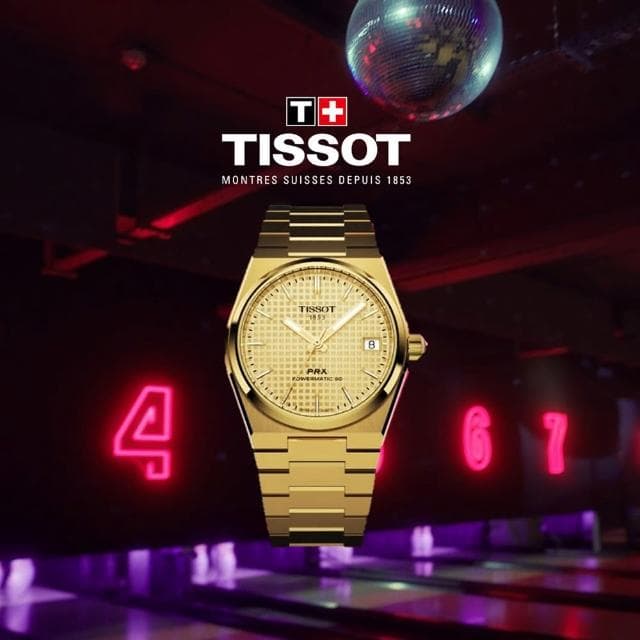 【TISSOT 天梭 官方授權】PRX系列 復古風酒桶型紳士機械錶-40mm/金 情人節 禮物(T1374073302100)