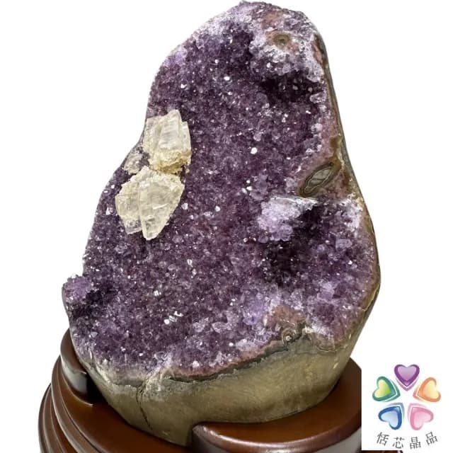 【恬芯晶品】PD3烏拉圭方解石水晶開運外來財(紫水晶消磁淨化財運財位招財招貴人紫晶鎮新年禮物新春)