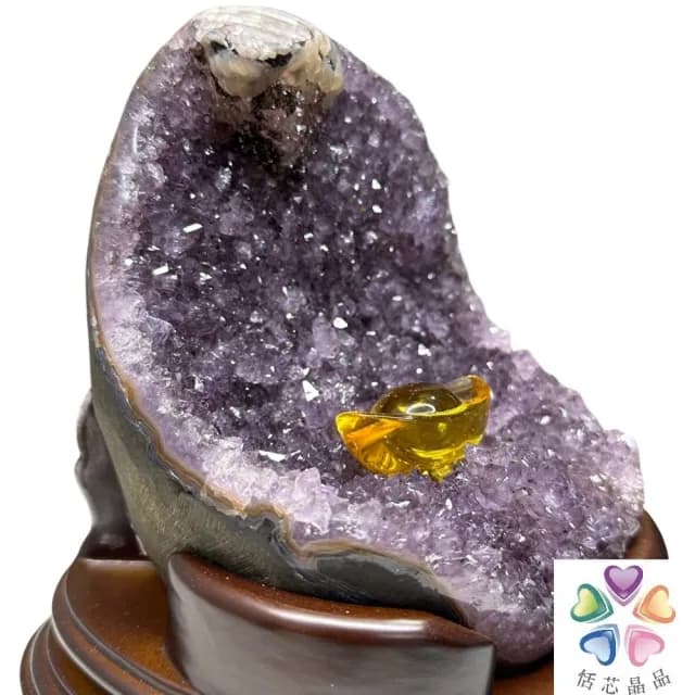 【恬芯晶品】PD15烏拉圭方解石水晶開運外來財(紫水晶消磁淨化財運財位招財招貴人紫晶鎮新年禮物新春)