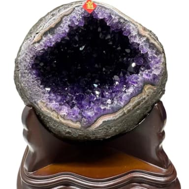 【恬芯晶品】JC6頂級烏拉圭紫晶洞4.72KG錢袋子(圓洞聚財招財貴人開運風水擺件帝王紫水晶新居禮物新年新春)