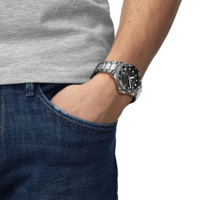 【TISSOT 天梭 官方授權】海洋之星潛水對錶 情侶手錶 禮物(T1204101105100+T1202101105100)