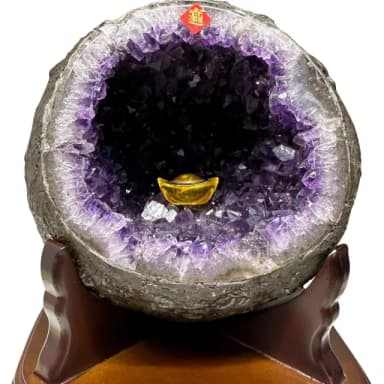 【恬芯晶品】JC36頂級烏拉圭紫晶洞5.45KG錢袋子(圓洞聚財招財貴人開運風水帝王紫水晶新居禮物新年新春)