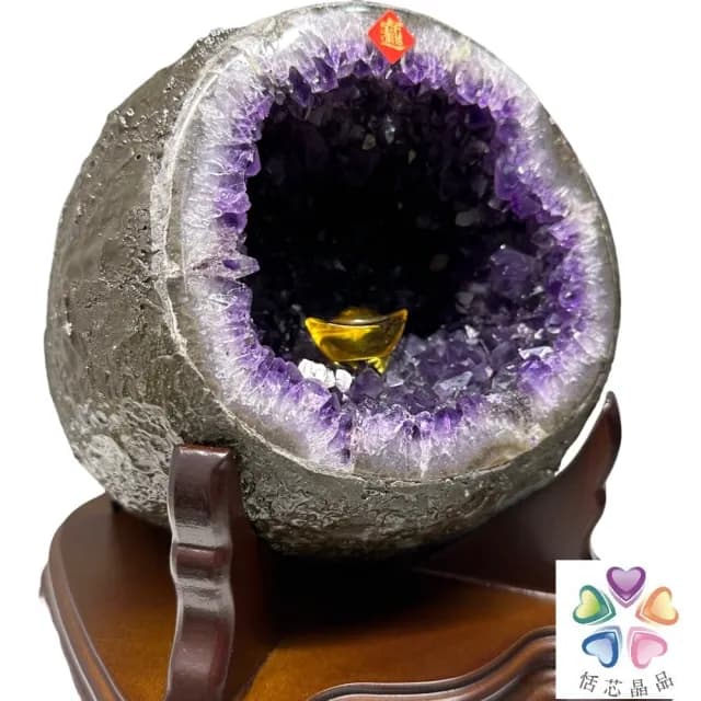 【恬芯晶品】JC36頂級烏拉圭紫晶洞5.45KG錢袋子(圓洞聚財招財貴人開運風水帝王紫水晶新居禮物新年新春)
