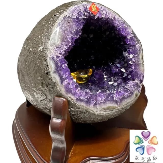 【恬芯晶品】JC41頂級烏拉圭紫晶洞5.04KG錢袋子(圓洞聚財招財貴人開運風水帝王紫水晶新居禮物新年新春)