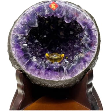 【恬芯晶品】JC47頂級烏拉圭紫晶洞4.8KG錢袋子(圓洞聚財招財貴人開運風水帝王紫水晶新居禮物新年新春)