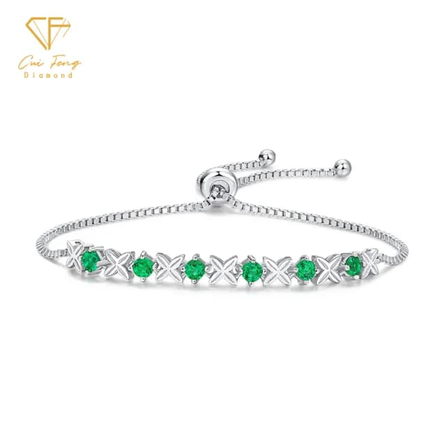 【CF鑽飾】手鍊 培育祖母綠《咫尺》雙11限定 禮物(哥倫比亞祖母綠 祖母綠手鍊 生日)