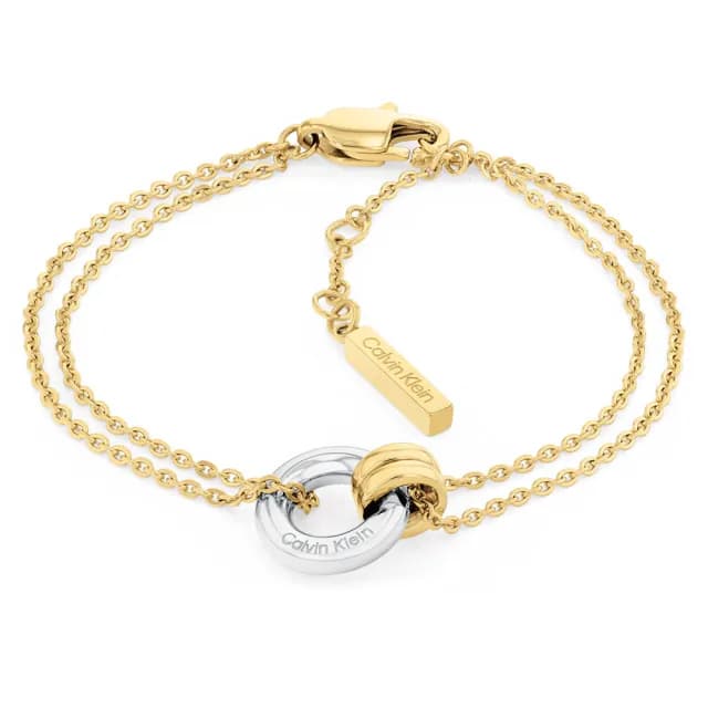 【Calvin Klein 凱文克萊】CK Duality 手鍊-半金 禮物 送禮(35000632)