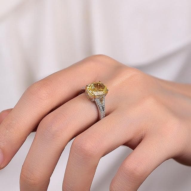 【LEEHER】女生/生日禮物/食指戒/鴿子蛋鋯戒/冰花切戒指/純銀戒指/黃鋯鋯戒/招財戒指/送長輩/送女生/禮物