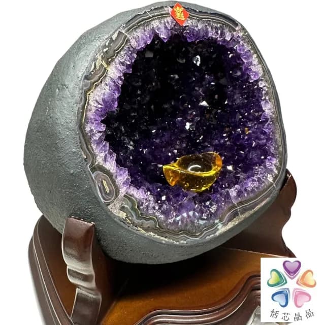 【恬芯晶品】JD11頂級烏拉圭紫晶洞4.9KG錢袋子(圓洞聚財招財貴人開運風水帝王紫水晶新居禮物新年新春)