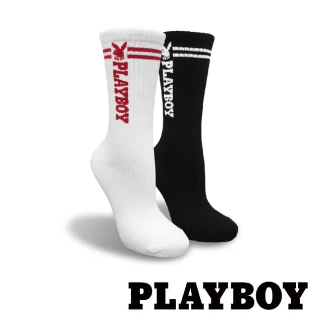 【PLAYBOY】6雙組時尚條紋男女休閒中筒襪(情人/禮物/對襪/中筒襪/男襪/女襪/情侶襪)