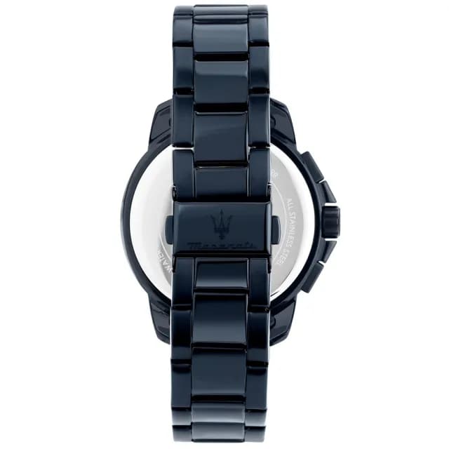 【MASERATI 瑪莎拉蒂】Successo 綻藍三眼計時手錶-40mm 禮物 送禮 推薦(R8873621040)