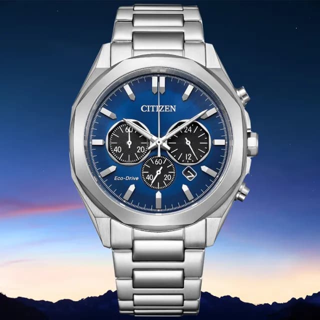 【CITIZEN 星辰】Chronograph系列 型男必備三眼計時腕錶 七夕 情人節 送禮 推薦(CA4590-81L)