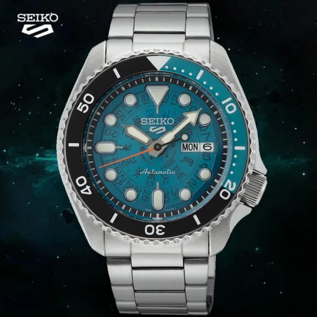 【SEIKO 精工】5 Sports系列 半透明 湖水綠 機械腕錶 畢業禮物 送禮 推薦(SRPJ45K1/4R36-13N0B)