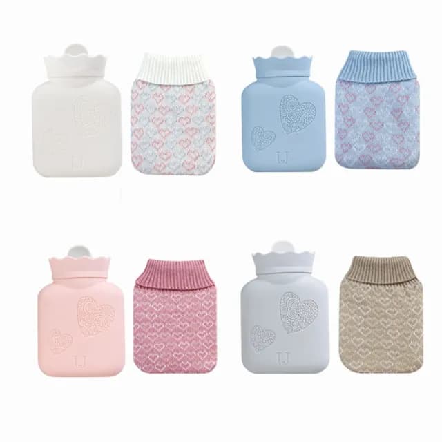 【樂邁家居】針織 愛心 熱水袋 熱敷袋 暖水袋 保暖 居家 辦公 交換禮物 冷熱兩用 可拆洗(可微波加熱)