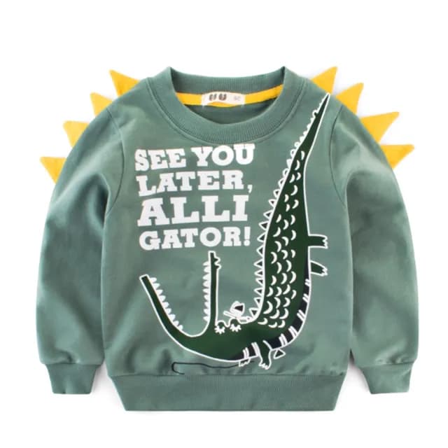 【橘魔法】毛圈棉恐龍長袖上衣(長袖衛衣 長袖上衣 長袖 男童   童裝)