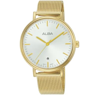 【ALBA】雅柏 CUTiE 輕奢質感 金色米蘭帶女錶-36mm 情人節 禮物(VJ32-X342K/AG8N80X1)