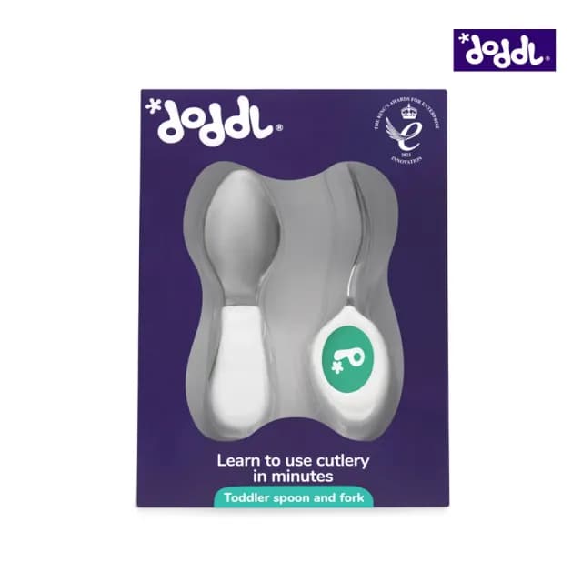 【Doddl】英國人體工學秒拾餐具 - 兒童學習餐具 兩件組 學習餐具 叉匙組(3色可選含湯匙、叉子)