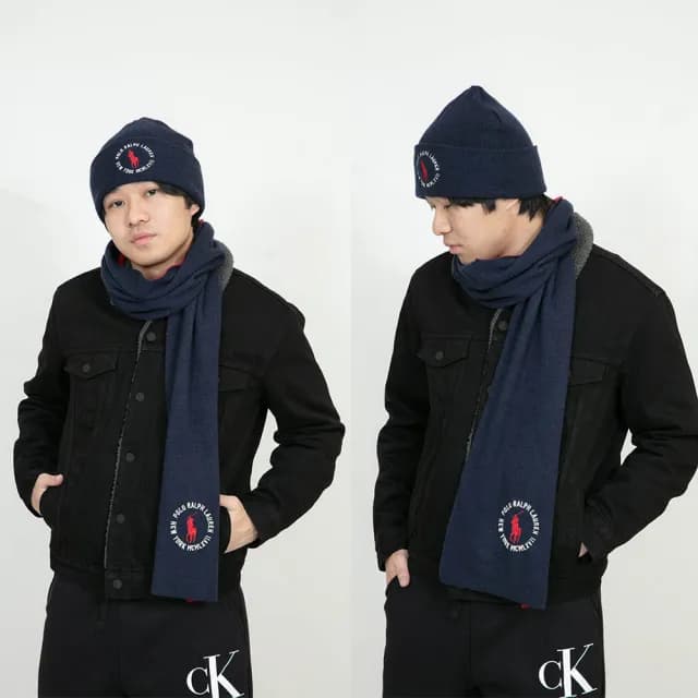 【RALPH LAUREN】Ralph Lauren 毛帽圍巾組 保暖圍巾 刺繡logo polo 針織 配件組合(毛帽 圍巾9722)