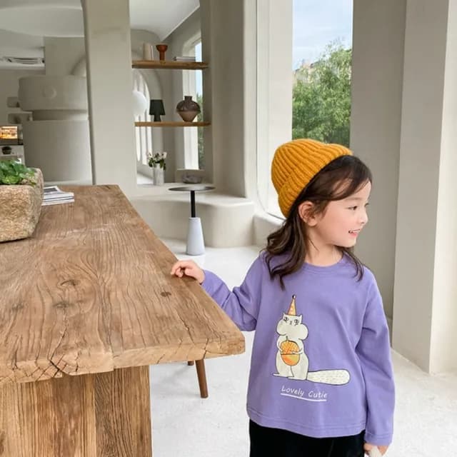 【橘魔法】卡通印花系列短版長袖上衣(薄長袖 大童 兒童 女童 男童 中性款 中童 童裝)