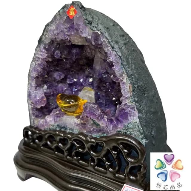 【恬芯晶品】5kg精選巴西金型紫水晶洞新居財位擺設XA25(紫鈦晶晶洞開運招財招貴人開業財位新春禮物)