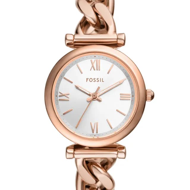 【FOSSIL】Carlie 優雅玫瑰金手鍊女錶-28mm 禮物 送禮 推薦(ES5330)