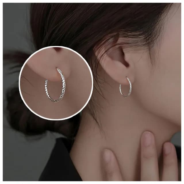 【HaNA 梨花】韓國波光閃閃．素圈不用摘精緻版耳環(耳線 耳圈 耳釘 耳扣 耳墜)