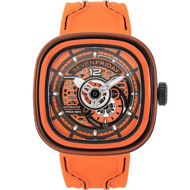 【SEVENFRIDAY】彩色碳纖維 透視自動上鍊機械錶-47X47.6mm 送禮 禮物 推薦(PS3/03)