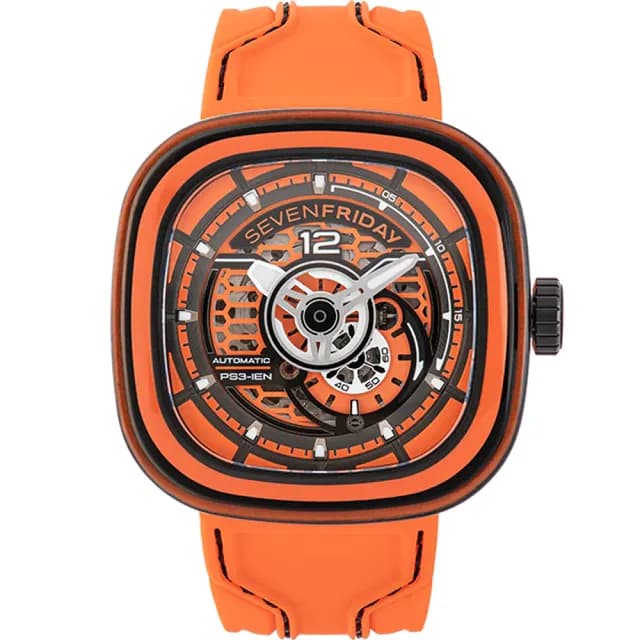 【SEVENFRIDAY】彩色碳纖維 透視自動上鍊機械錶-47X47.6mm 送禮 禮物 推薦(PS3/03)