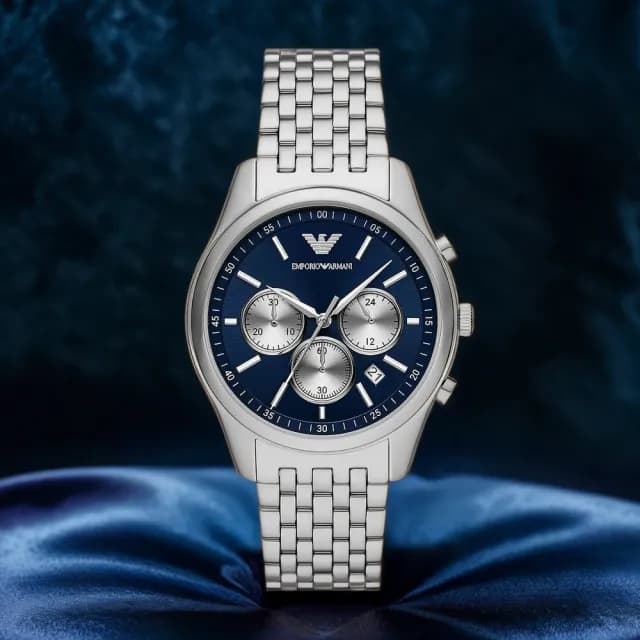 【EMPORIO ARMANI】亞曼尼 Antonio 紳士三眼計時手錶-41mm 禮物 送禮 推薦(AR11582)