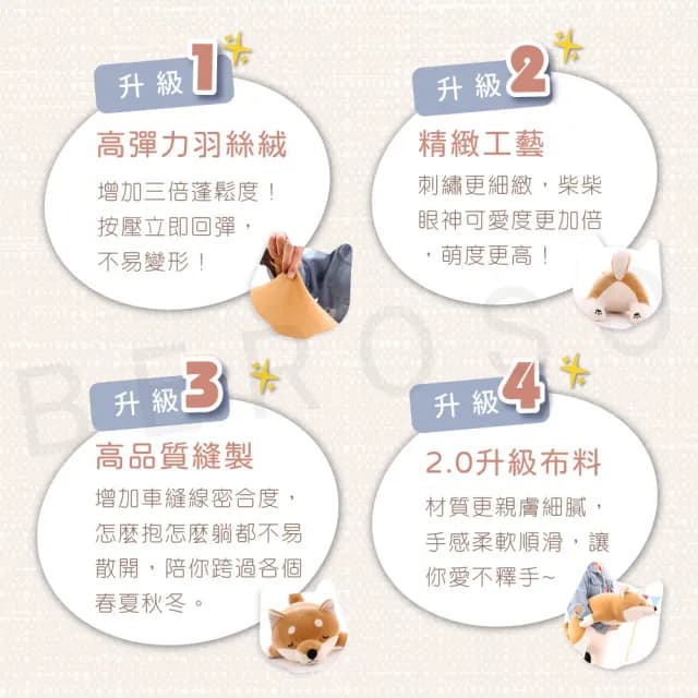 【Beroso 倍麗森】升級Q彈柴犬抱枕65cm柴柴玩偶枕頭(BT58-gd送禮首選 情人節禮物 雙11)