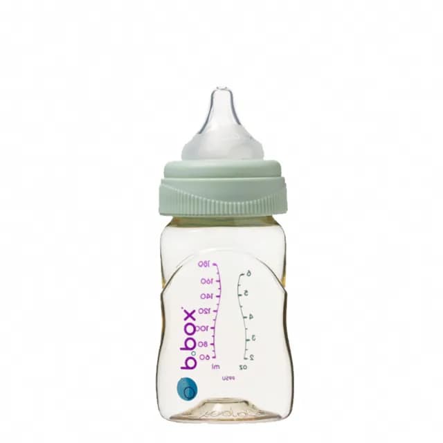 【b.box 澳洲】b.box PPSU嬰兒寬口圓孔奶瓶180ml(PPSU材質)