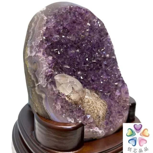 【恬芯晶品】UK3烏拉圭方解石水晶開運外來財(紫水晶消磁淨化財運財位招財招貴人紫晶鎮新年禮物新春)