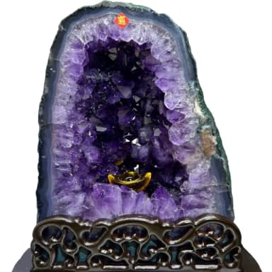 【恬芯晶品】9.55kg精選巴西紫水晶洞新居財位擺設XA49(紫鈦晶晶洞開運招財招貴人開業財位新春禮物)