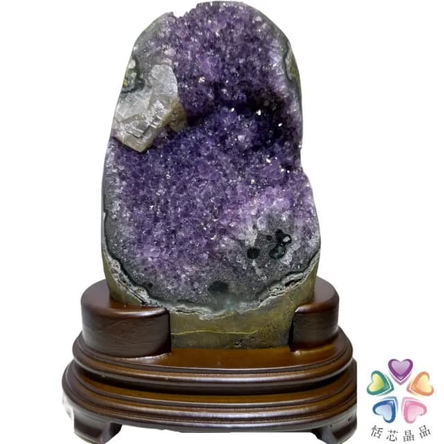 【恬芯晶品】UK1烏拉圭方解石水晶開運外來財(紫水晶消磁淨化財運財位招財招貴人紫晶鎮新年禮物新春)