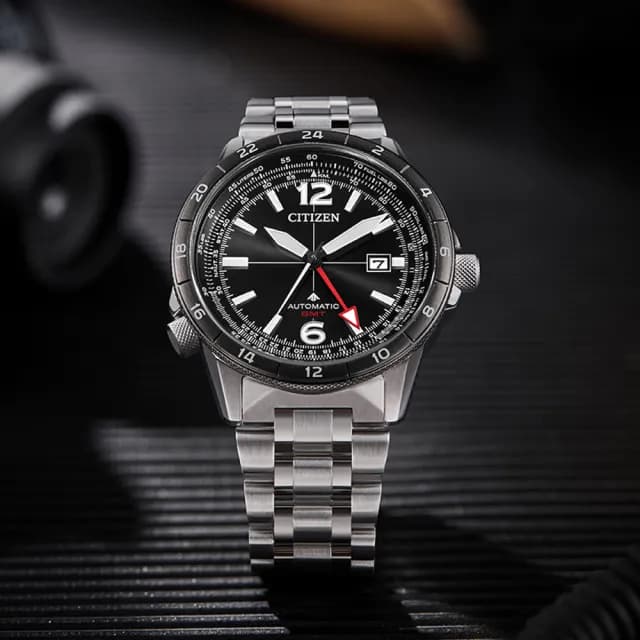 【CITIZEN 星辰】台灣限量100只 GMT雙時區 飛行 機械腕錶 禮物 送禮 推薦(NB6046-59E)