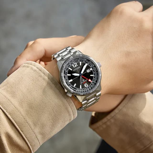 【CITIZEN 星辰】台灣限量100只 GMT雙時區 飛行 機械腕錶 雙11 特惠 推薦(NB6046-59E)
