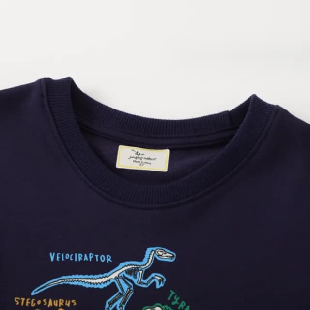 【橘魔法】夜光彩色恐龍圖鑑長袖上衣(薄長袖 男童 兒童 童裝)