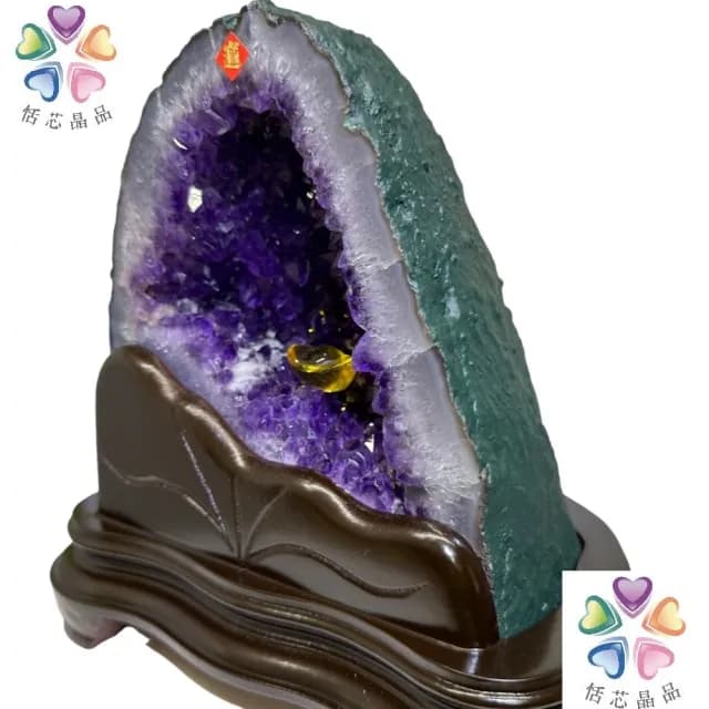 【恬芯晶品】3.8kg精選巴西紫水晶洞新居財位擺設XA63(紫鈦晶晶洞開運招財招貴人開業財位新春禮物)
