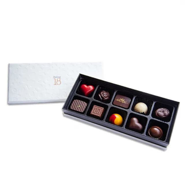 【Feeling18-埔里超人氣名店 18度C巧克力工房】藏心禮盒*2盒-10入/盒