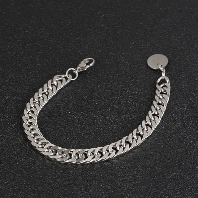【米蘭精品】現貨+預購 鈦鋼手鍊鈦鋼手鏈(個性簡約鏈條寬版男女飾品父親節情人節聖誕節交換禮物74fl30)