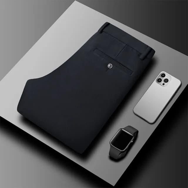 【米蘭精品】現貨+預購 男商務西裝褲修身西裝褲直筒褲機能免燙(男長褲休閒彈力火岩絨父親節禮物3色74gq13)