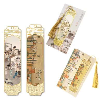 文創中國風金屬黃銅古典書籤2入組(文件夾 書簽 書頁夾 手帳 裝飾品 書籤夾 禮物 學生 文藝 文具 國文)