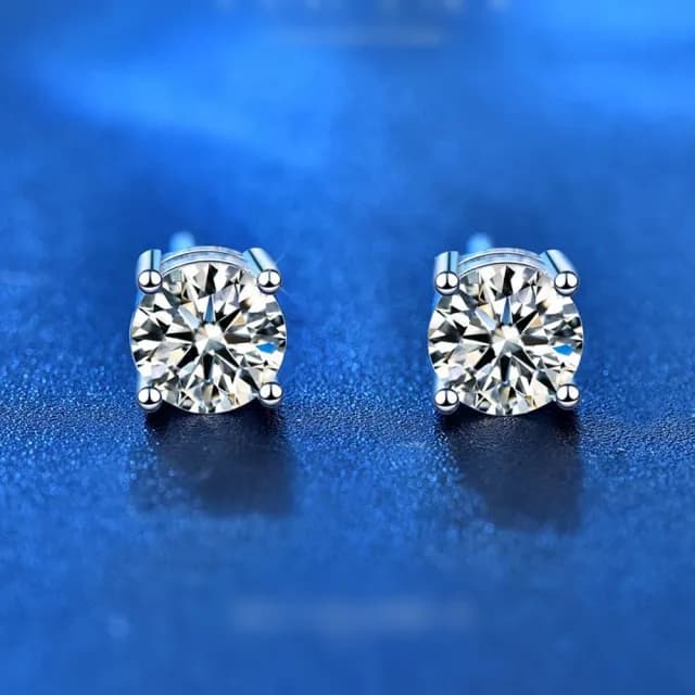 【巴黎精品】現貨+預購 莫桑鑽石耳環925純銀耳環耳針銀飾(0.5克拉女飾品生日情人節禮物p1as14)
