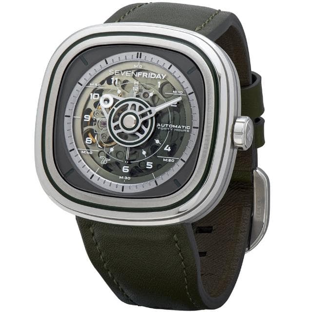 【SEVENFRIDAY】T系列 軍綠色漸層機械錶-45mm 送禮 禮物 推薦(T1/06)