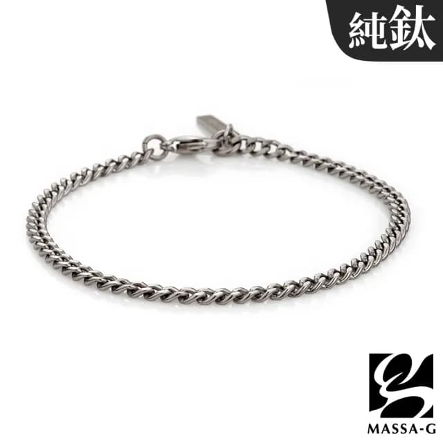 【MASSA-G】Titanium T03 堅韌純鈦手鍊(3.5mm粗)