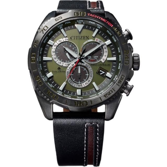 【CITIZEN 星辰】PROMASTER 運動時尚 電波錶 皮帶錶 男錶 禮物 推薦(CB5037-17X)