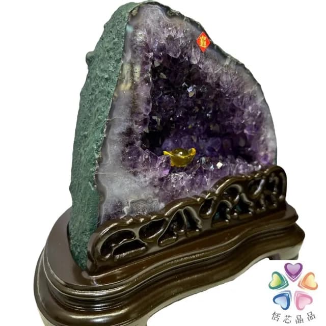 【恬芯晶品】5.65kg精選巴西紫水晶洞新居財位擺設XA73(紫鈦晶晶洞開運招財招貴人開業財位新春禮物)