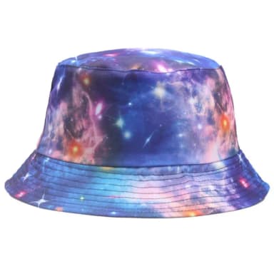 【米蘭精品】現貨+預購 漁夫帽遮陽帽(星空印花雙面棉質男女帽子情人節生日聖誕節交換禮物3色74cq22)