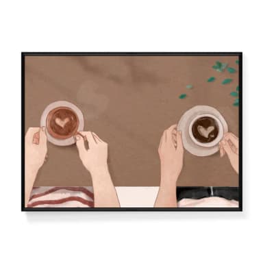 【菠蘿選畫所】唯美的約會II -70x100cm(咖啡裝飾插畫掛畫/咖啡店裝飾/廚房掛畫/開店送禮)